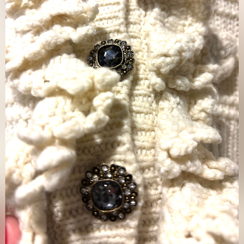 Zara Cream Textured Cardigan - Picture 3 of 5